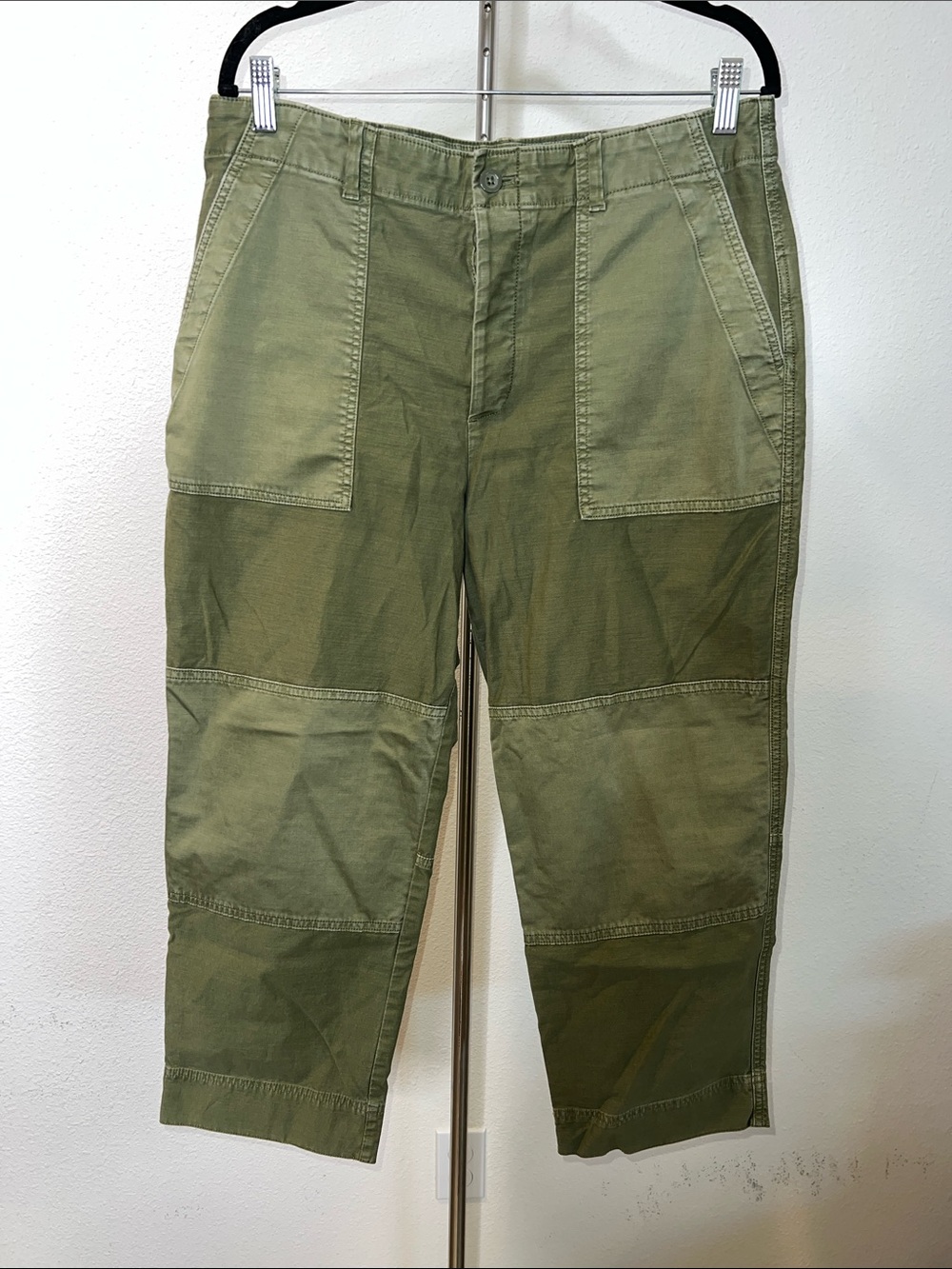 Gap Olive Green Utility Patchwork Crop Pants